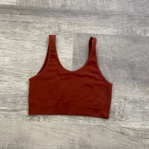 Out from under ribbed bra top.